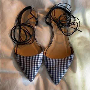JCrew Slingback Flats in Gingham